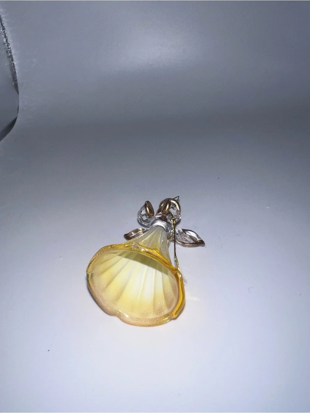 Glass Angel Ornament Pendant in Yellow and Clear